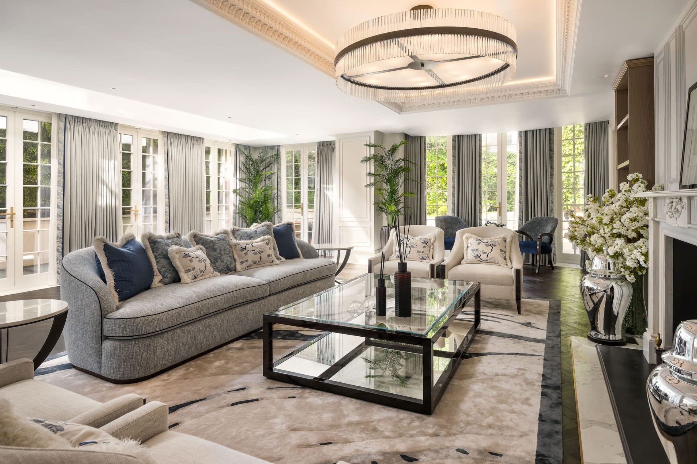 The formal reception room at Fonteyn House
