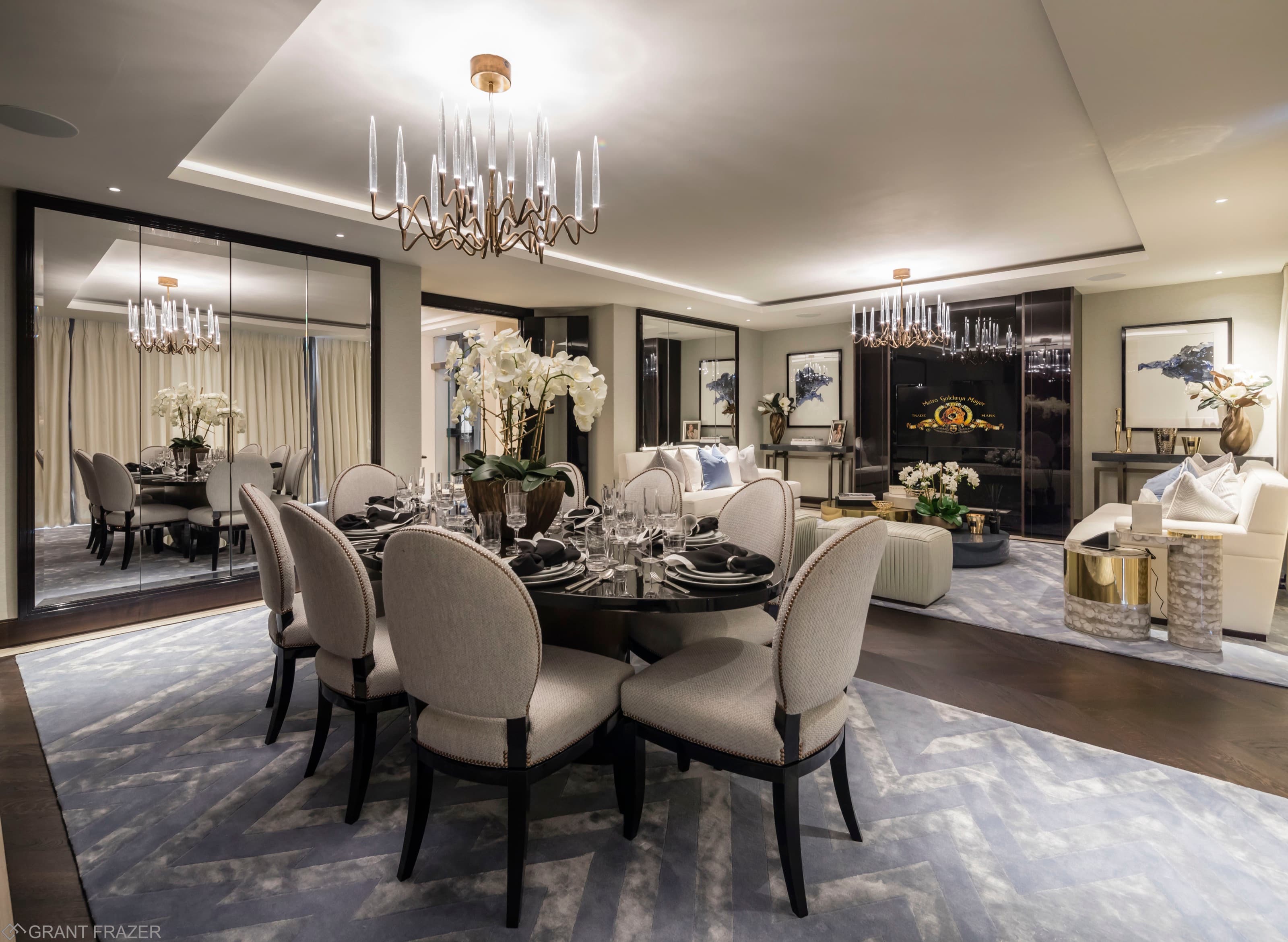 The principal reception room of a K10 Group residence in Mayfair