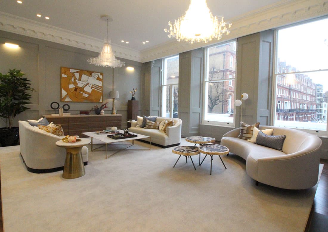 The first-floor reception room at Wetherby Gardens